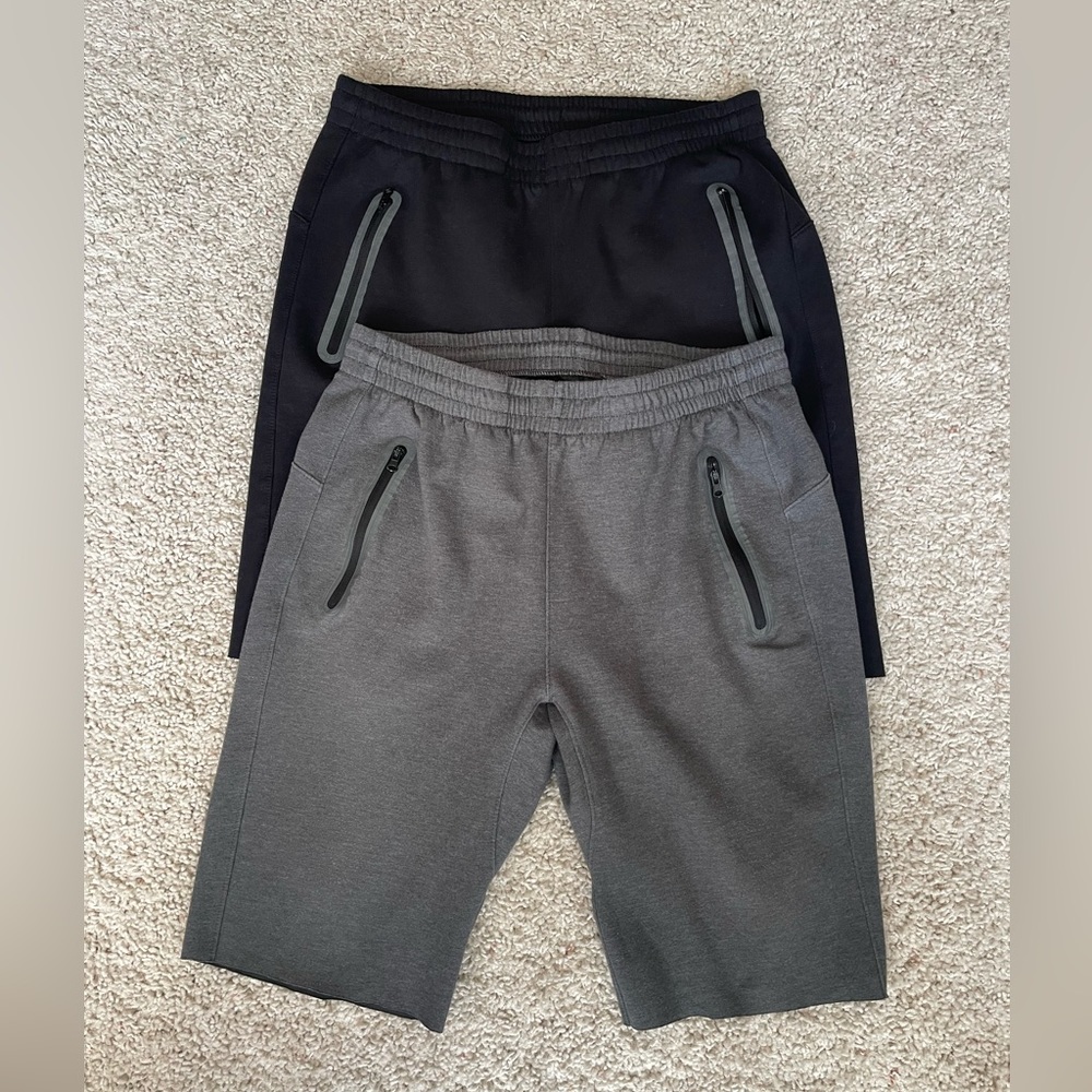 Old navy knit fabric Shorts. Two Pair, one Gray and one Black, size Medium
